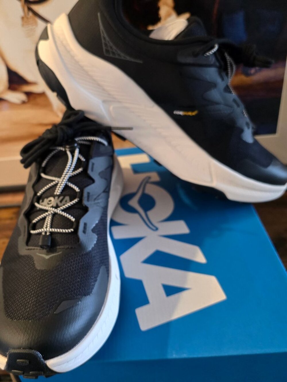 Hoka One One Transport Men's Hiking Trail Shoes US 11D Black 1123153/BKLB NEW